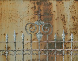 Fence grill not far from our home. It has now been scraped and painted.